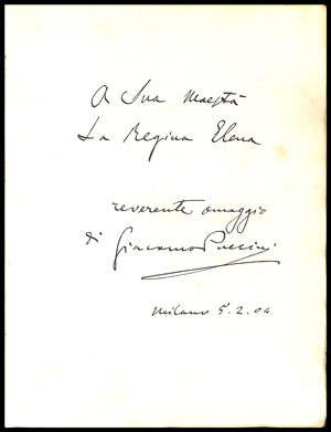 Signature by Giacomo Puccini. The text in the image is too small to read.  