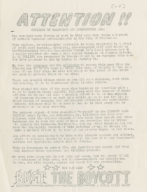 Flyer accusing the Mississippi Freedom Democratic party of being influenced by communism