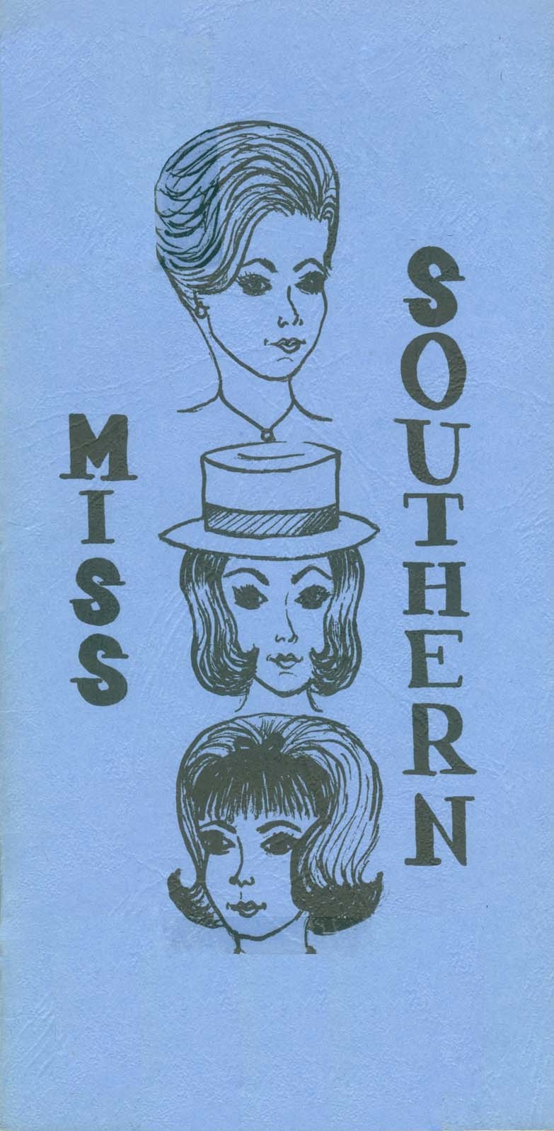 Front cover of the Miss Southern with drawings of heads of three women.  