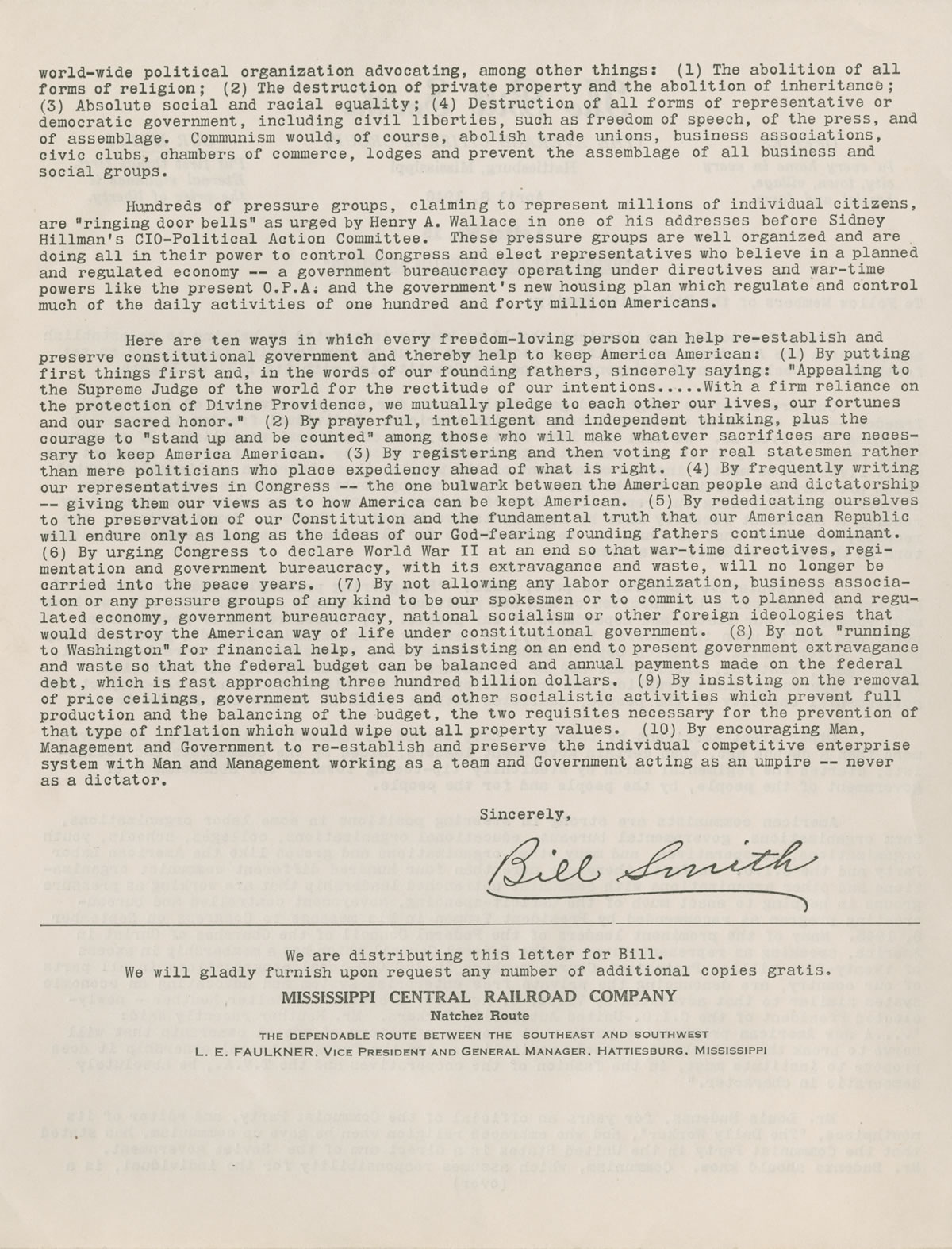 Bill Smith Letter 15 April 8 1946