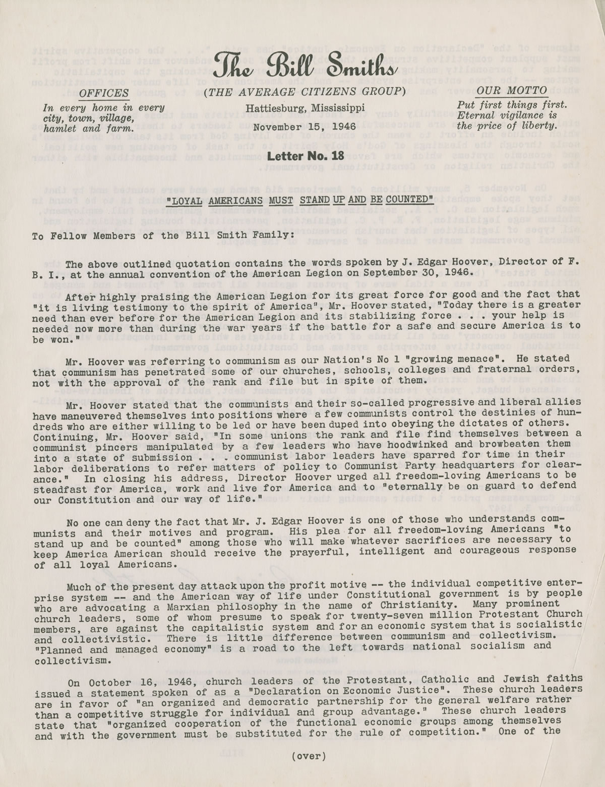 Bill Smith Letter 15 April 8 1946