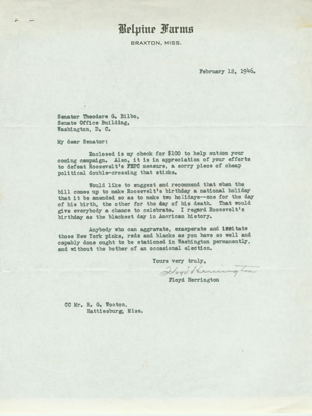 Bill Smith Letter 15 April 8 1946